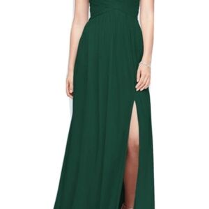 David's Bridal Forest Green Maxi Dress